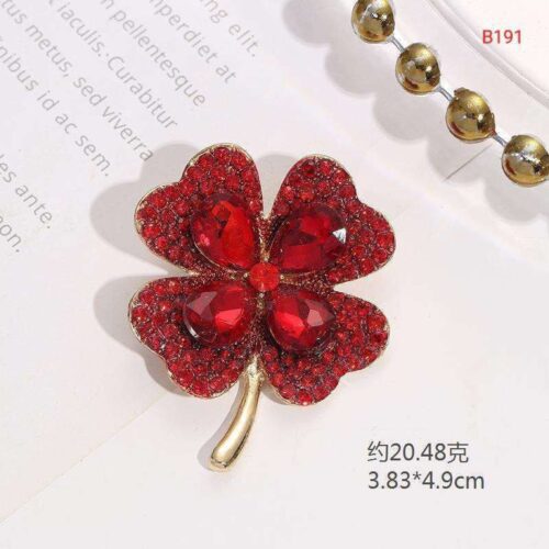 Red leaf brooch