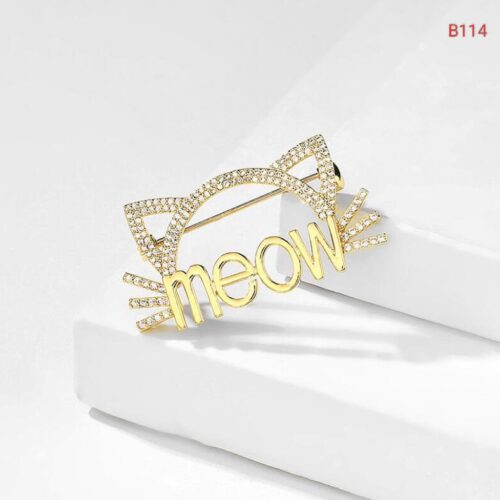 Meow kitty brooch