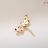 Peal butterfly brooch
