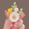 Green Flower brooch