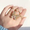 5 pis butterfly ring set
