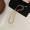 A layer thick and a layer thin 18K gold Necklace NC70 - Image 2