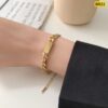 Titanium steel 18K gold thick bracelet BR23 - Image 4