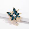 Blue stone leaf brooch