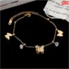 Hanging Butterfly And Hanging Stone Anklet(18k gold polis) - Image 4
