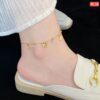 Hanging Butterfly And Hanging Stone Anklet(18k gold polis) - Image 6