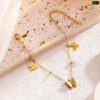Hanging Butterfly And Hanging Stone Bracelet ( 18K gold polis) - Image 4
