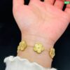 Gold Flower 21K shining Jewellery set JS25 Necklace + Earrings + Bracelet - Image 5