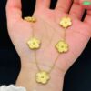 Gold Flower 21K shining Jewellery set JS25 Necklace + Earrings + Bracelet - Image 4