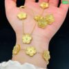 Gold Flower 21K shining Jewellery set JS25 Necklace + Earrings + Bracelet - Image 3