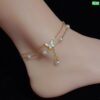 Pearl Butterfly 18K GOLD Anklet - Image 5