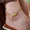 Double chain copper coin anklet payel - Image 5