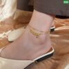 Double chain copper coin anklet payel - Image 2