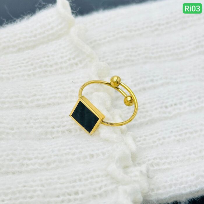 18K Gold Titanium steel ring