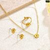 Mini Gold Flower Jewellery set JS26 24K gold polis