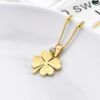 1 Stone 4 Love Flower Necklace 22K gold plated - Image 4