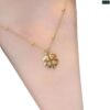 1 Stone 4 Love Flower Necklace 22K gold plated - Image 5