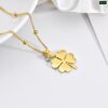 1 Stone 4 Love Flower Necklace 22K gold plated - Image 3