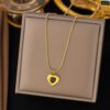 Golden Heart Central Black Diamond Necklace NC84 - Image 3