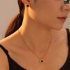 Golden Heart Central Black Diamond Necklace NC84 - Image 2