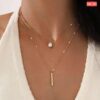 1 Stick, 1 Stone 2-Layer Chain Necklace - Image 3