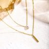1 Stick, 1 Stone 2-Layer Chain Necklace - Image 4