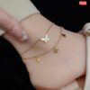 White & Multi-Color Butterfly Anklet