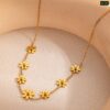 7-Flower Stainless Steel Necklace - Image 5