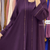 Premium Quality Turkish Party Burkha - Purple - Image 2