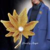 Golden leaf brooch
